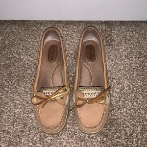 Gently worn golden Sperrys